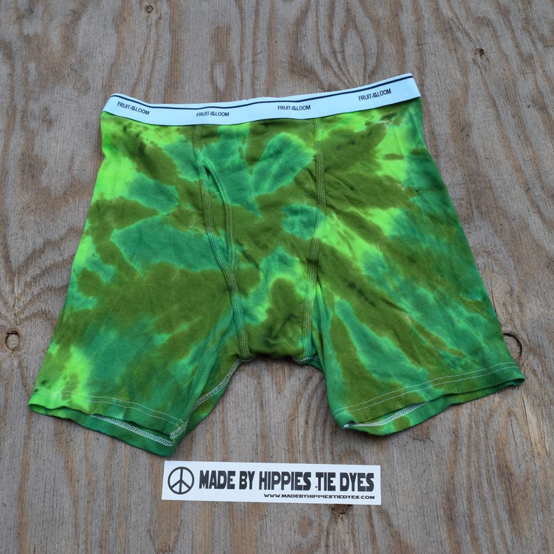 Get Your Greens Tie Dye Men/'s Underwear One of a Kind Fruit of the Loom Boxer Briefs Size 3XL