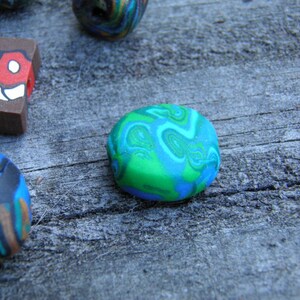 Eight Assorted Polymer Clay Beads Handmade One of a Kind image 3