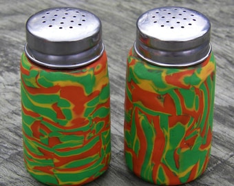 Rastaman Polymer Clay Salt N Pepper Shakers (Set of two) (One of a Kind)