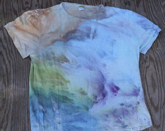Snow Day Snow Dye Collection #362 ~ Ice Dye Tie Dye T-Shirt  (ONNO 55/45 Hemp/Organic Cotton Size XXL) (One of a Kind)