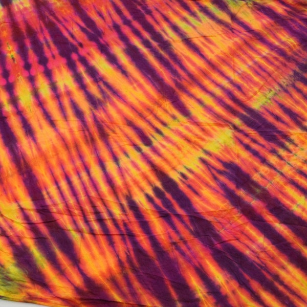 Sunset Zebra ~ Tie Dye Arashi Shibori Cotton Sheeting Fabric Yardage (1.5 yards+)(62 inches long 47" wide)(Preshrunk) (One of a Kind)