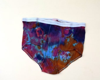 Plasma Reactor ~ Tie Dye Men's Underwear (Hanes Cotton Briefs Size 3X 50-52 waist) (One of a Kind)