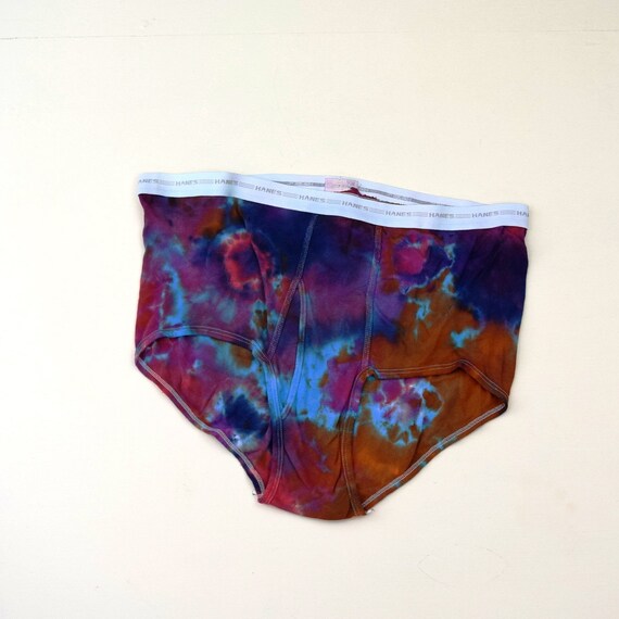 Buy Plasma Reactor Tie Dye Men's Underwear hanes Cotton Briefs Size 3X  50-52 Waist one of a Kind Online in India 