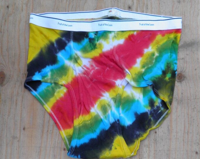 Groovy Tie Dye Underwear fruit of the Loom Mens Briefs Size 2XL one of