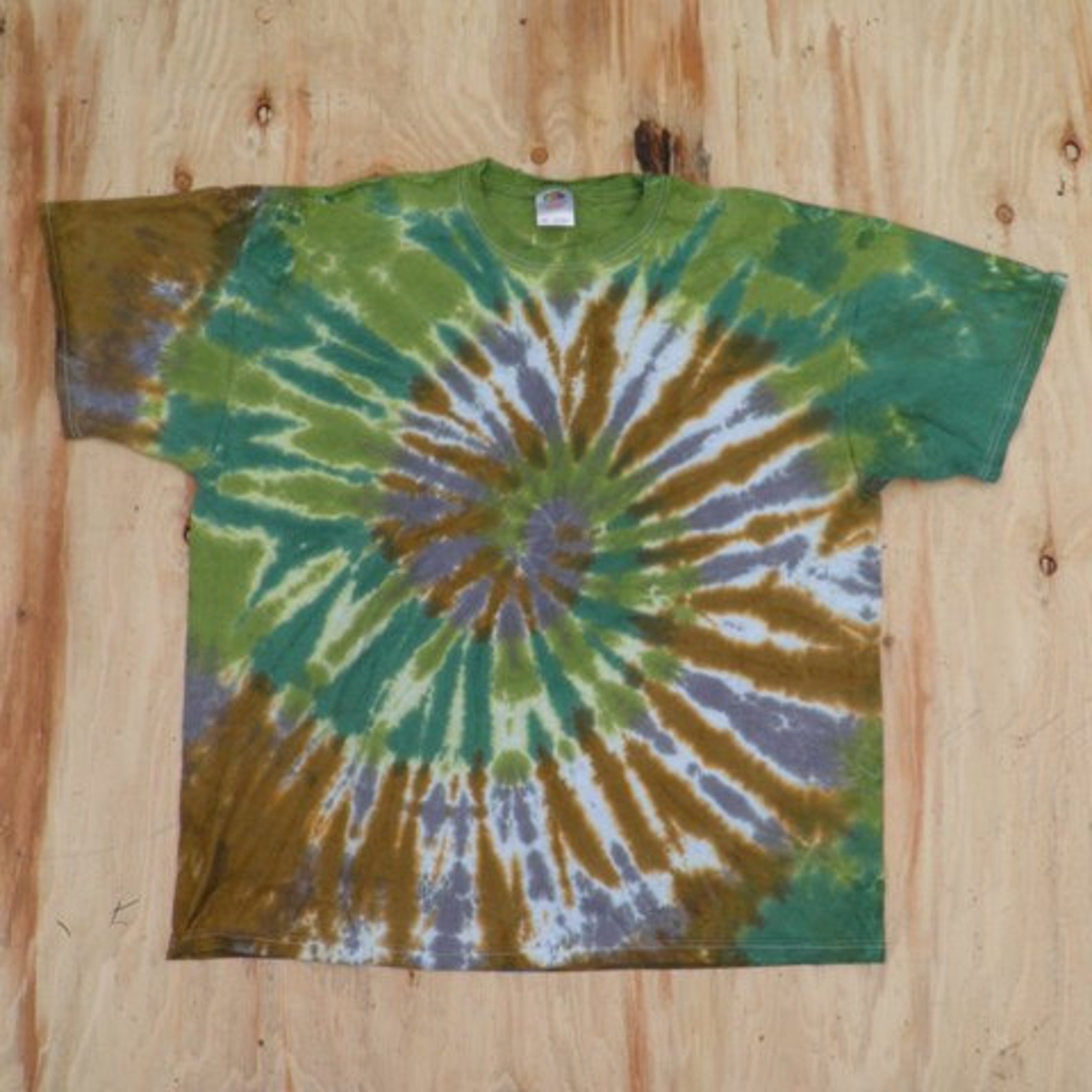 Camouflage Spiral Tie Dye Tshirt made by Hippies Tie Dye in Etsy