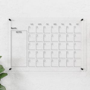 Acrylic Weekly Wall Calendar, Personalized Planner, Acrylic Dry Erase Planner, Weekly Glass Calendar, Dry Erase Calendar, Family Planner