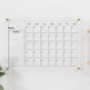 Custom Weekly Calendar or Monthly Planner, Acrylic Calendar, Dry Erase Calendar, Weekly Wall Calendar, Dry Erase Boards, Monthly Calendar
