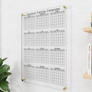 Personalized Yearly Calendar, Yearly Planner 2025, Custom Office Planner, Dry Erase Wall Calendar, Acrylic Calendar for Yearly Planning