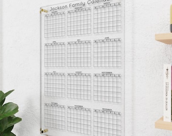 Personalized 2025 Acrylic Yearly Wall Calendar: Custom Office Planner