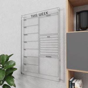 Mahlzeitkalender Acryl, Menu Board, Familienplaner, Trocken abwischbarer Kalender, To Do List Acryl, Kalender