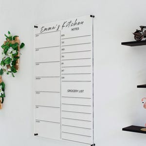Personalisiertes Whiteboard für die Küche, Wochenplaner für die Küche, Wochenplaner für die Wand, Familienplaner, Haushaltsplaner für die Wand