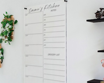 Personalized Acrylic Chore Chart, Weekly Planner Whiteboard, Home Organization