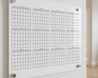 Personalized 2026 Acrylic Yearly Wall Calendar: Dry Erase Yearly Planner