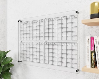 2025 Acrylic Wall Calendar, Four Month Reusable Planner