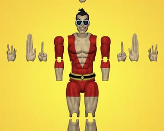 Plastic Man DC Deluxe Mafex CT Custom Unpainted 1/12 kit 3d Printed Parts Only