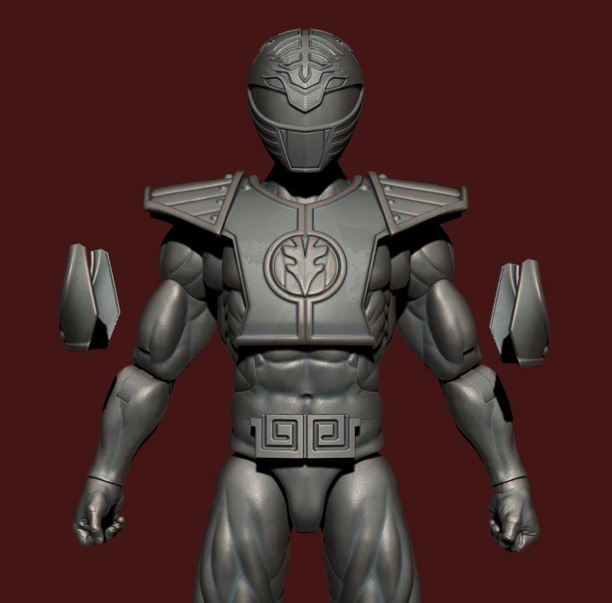 Xcom Power Ranger Armor White Power Ranger Armor Kit 1/12 Marvel Legends Unpainted Custom ...