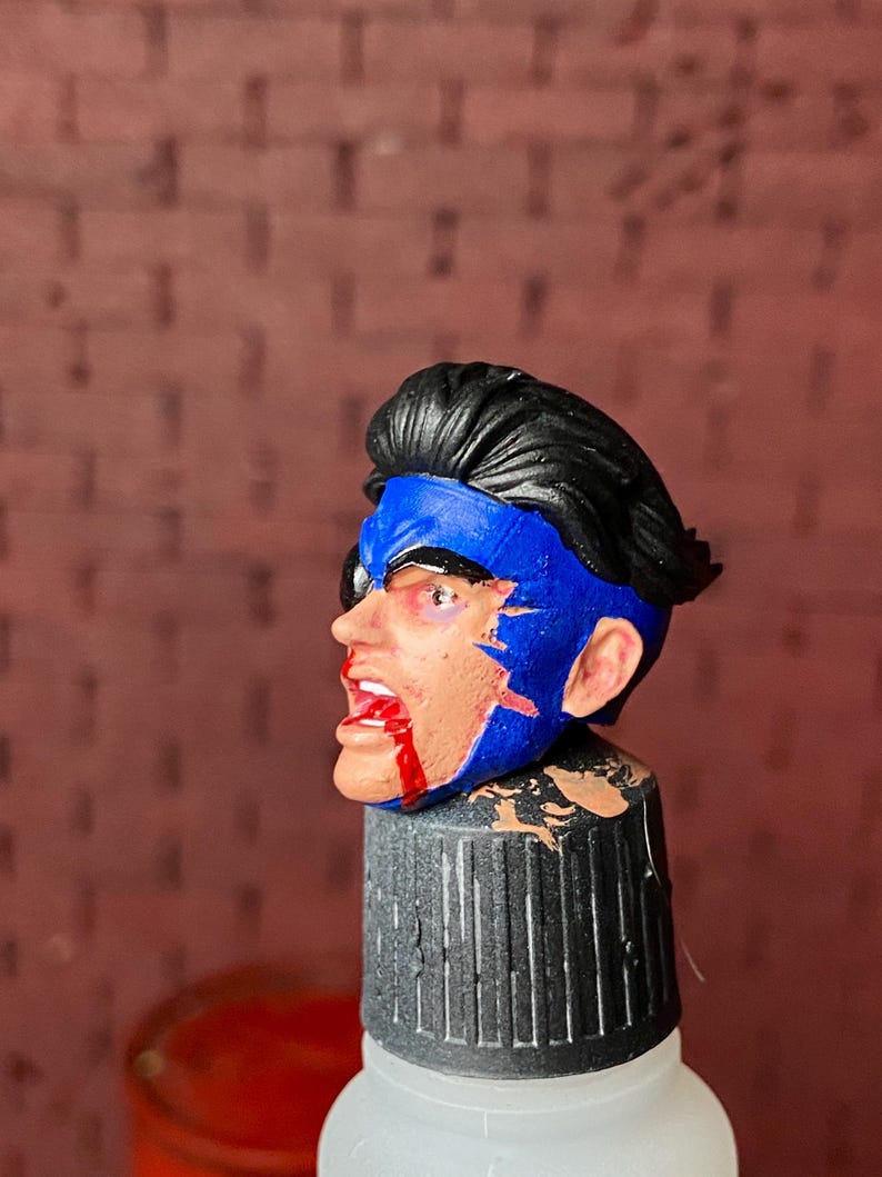 Invincible Blue Damaged Custom Head 1/12 Scale Painted Marvel Legends ...