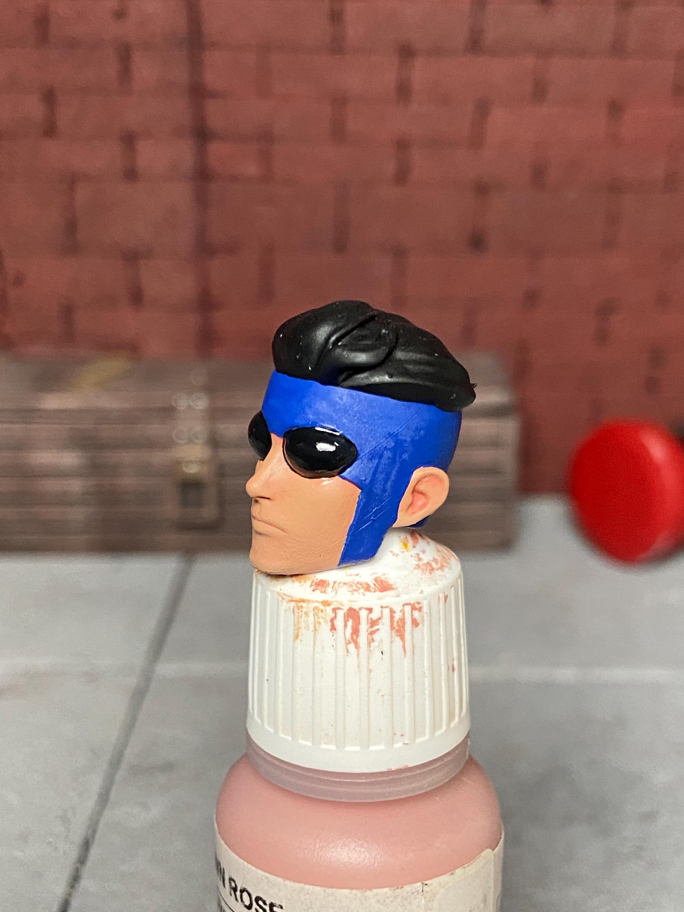 Invincible Blue Custom Head 1/12 Scale Painted Marvel Legends Mafex Ct ...