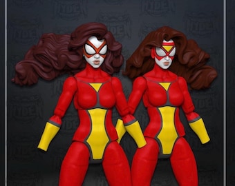 Spiderwoman Jessica Marvel Legends 2 Unpainted Heads Custom Action Figure 1/12