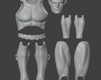Flash Barry Mafex CT Custom Unpainted 1/12 kit DC Loopercustoms 3d Parts Only