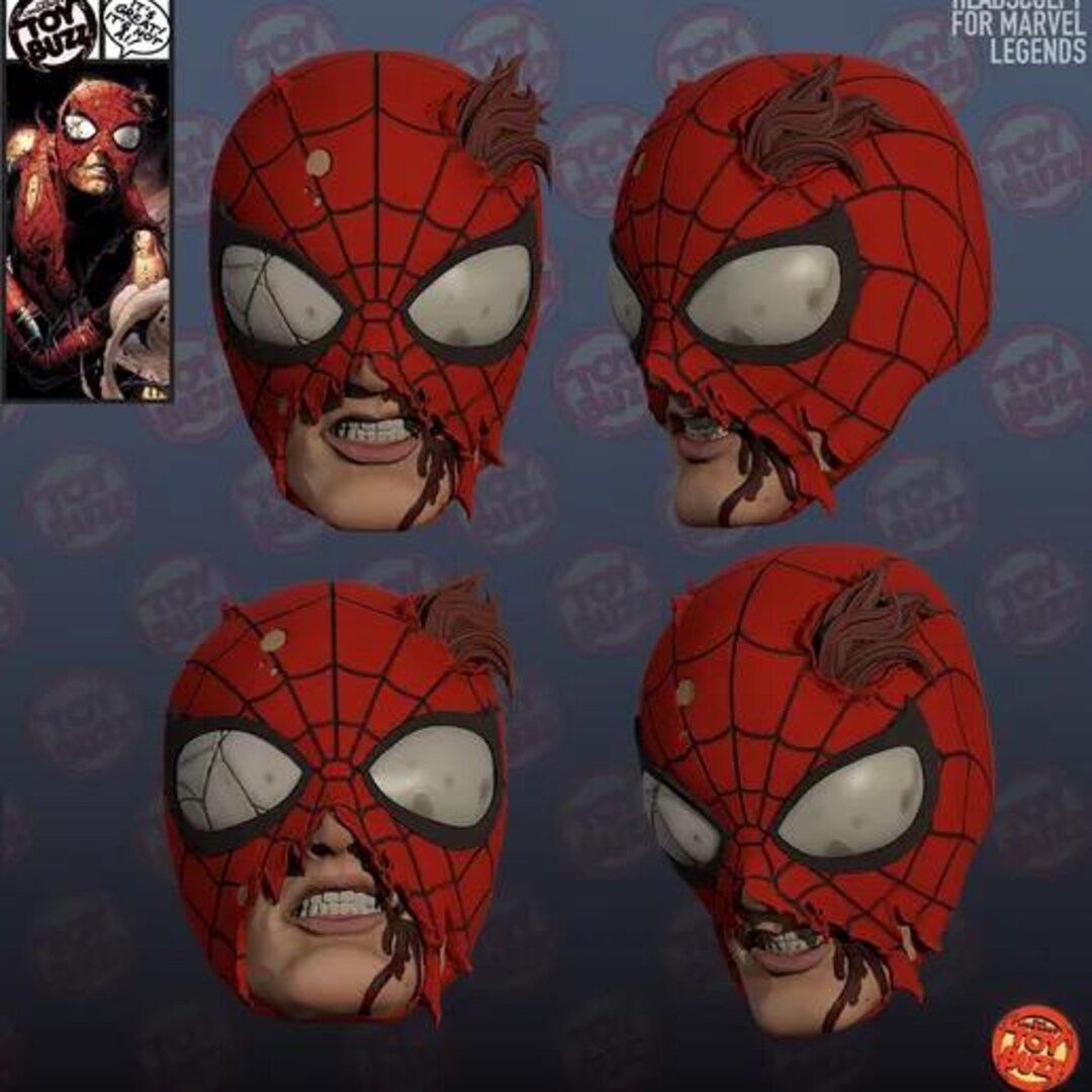 Spiderman Battle Damaged Unpainted Head Custom Marvel Figure 1/12 Scale ...