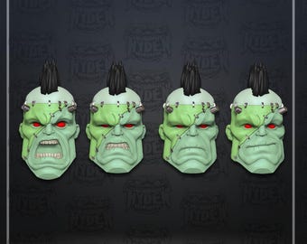Frankenstein Creature Commandos DC 4 Unpainted Heads Custom Action Figure 1/12