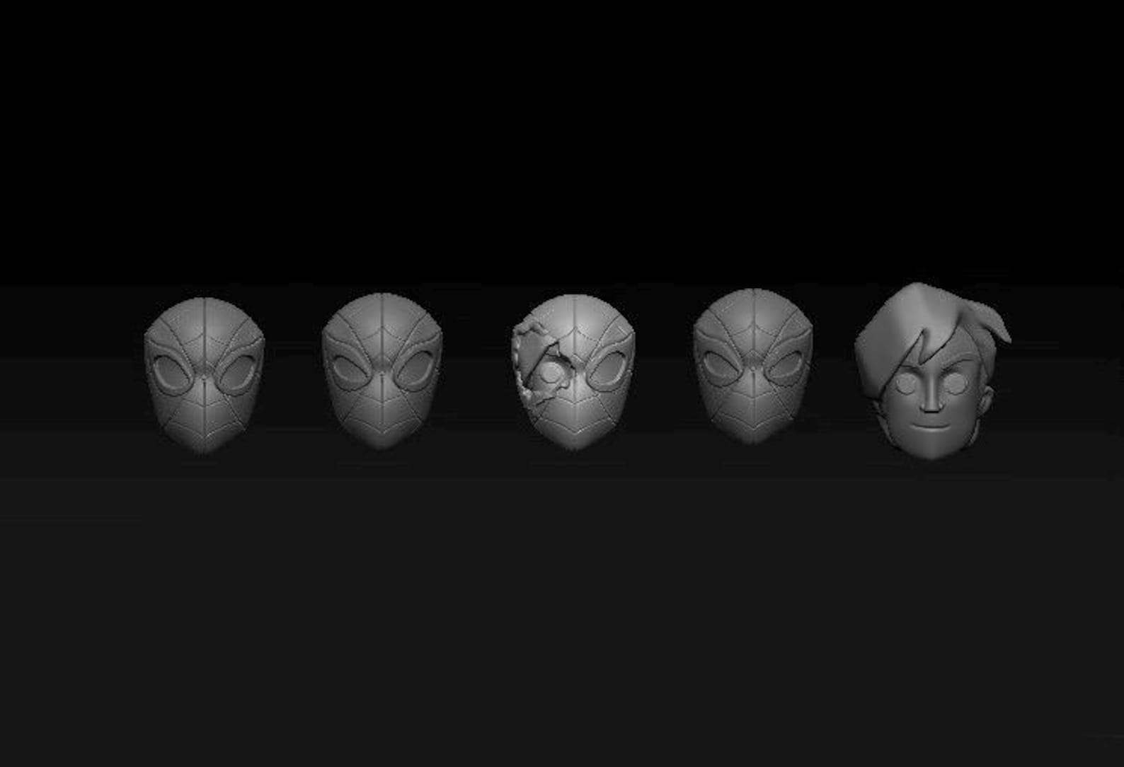 Spectacular Spiderman Marvel Legends Kit Heads Custom Action Figure 1/ ...