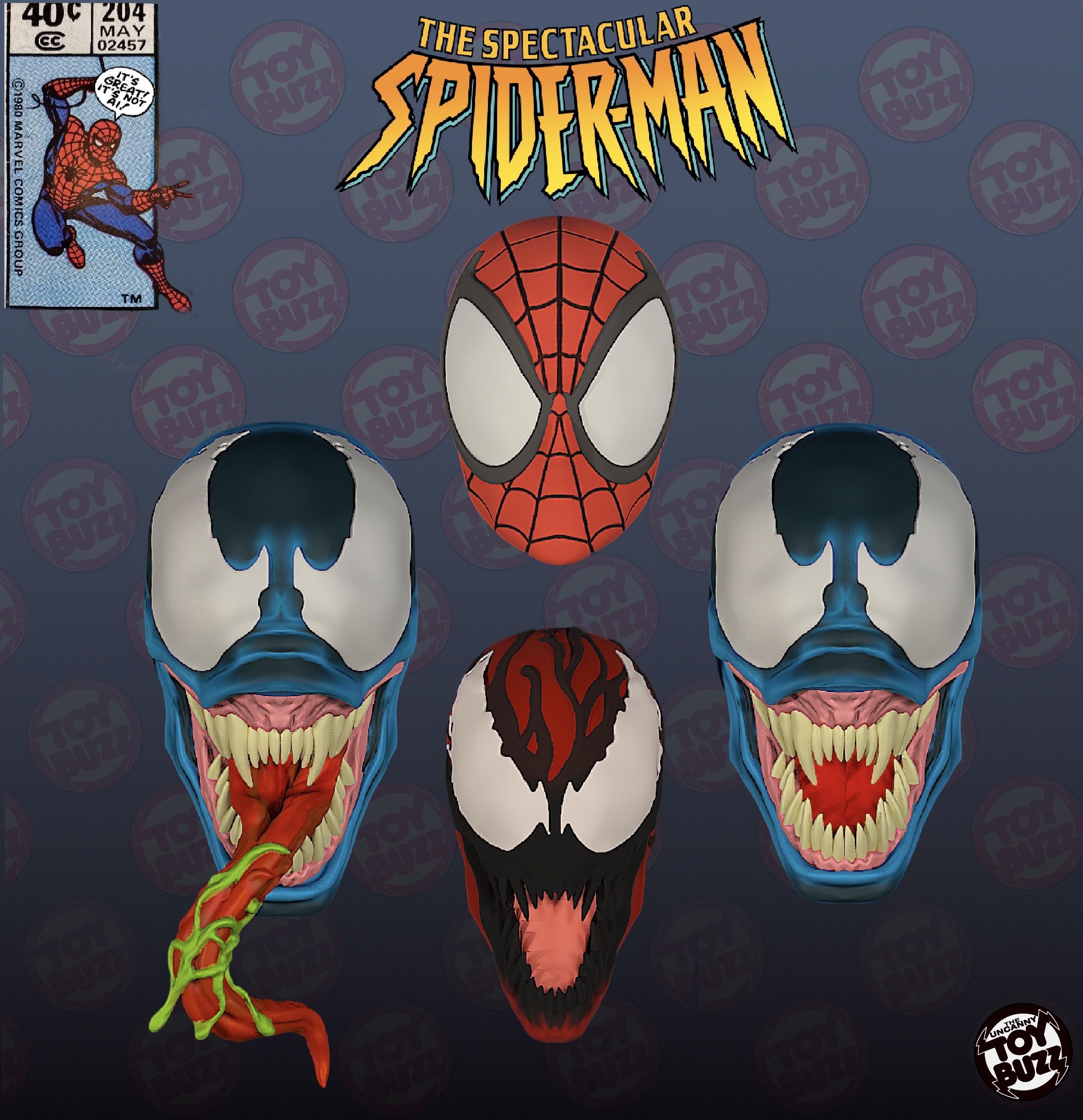 Spiderman Classic Head Pack Custom Marvel Legends Unpainted 1/12 3d ...