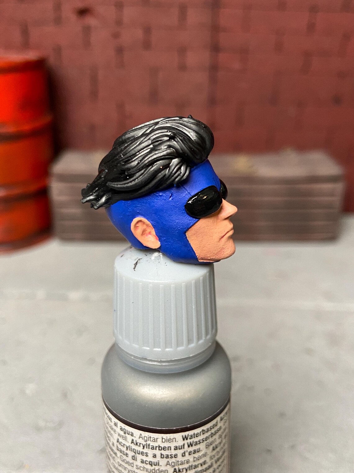 Invincible Blue V2 Custom Head 1/12 Scale Painted ML SHF Mafex Ct ...