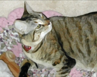 Resting Kitty - Tabby/Calico Cat Fine Art Print by Jeanne A Martin (Everything Dear)