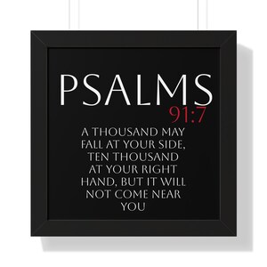 Psalm 91:7 Christian Artwork, Religious Vertical Poster, Bible Verse, Christian Merch image 5