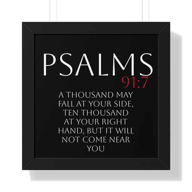 Psalm 91:7 Christian Artwork, Religious Vertical Poster, Bible Verse, Christian Merch image 5