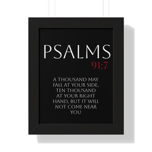 Psalm 91:7 Christian Artwork, Religious Vertical Poster, Bible Verse, Christian Merch image 4