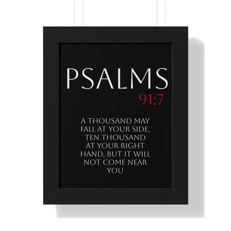 Psalm 91:7 Christian Artwork, Religious Vertical Poster, Bible Verse, Christian Merch image 4
