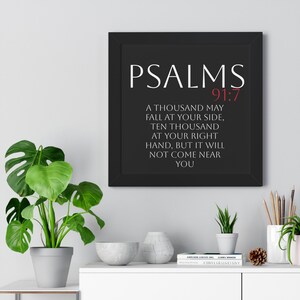 Psalm 91:7 Christian Artwork, Religious Vertical Poster, Bible Verse, Christian Merch image 6