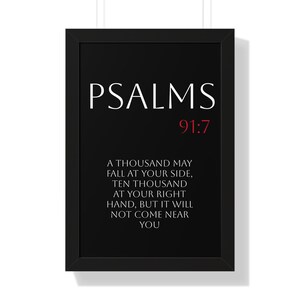 Psalm 91:7 Christian Artwork, Religious Vertical Poster, Bible Verse, Christian Merch image 9