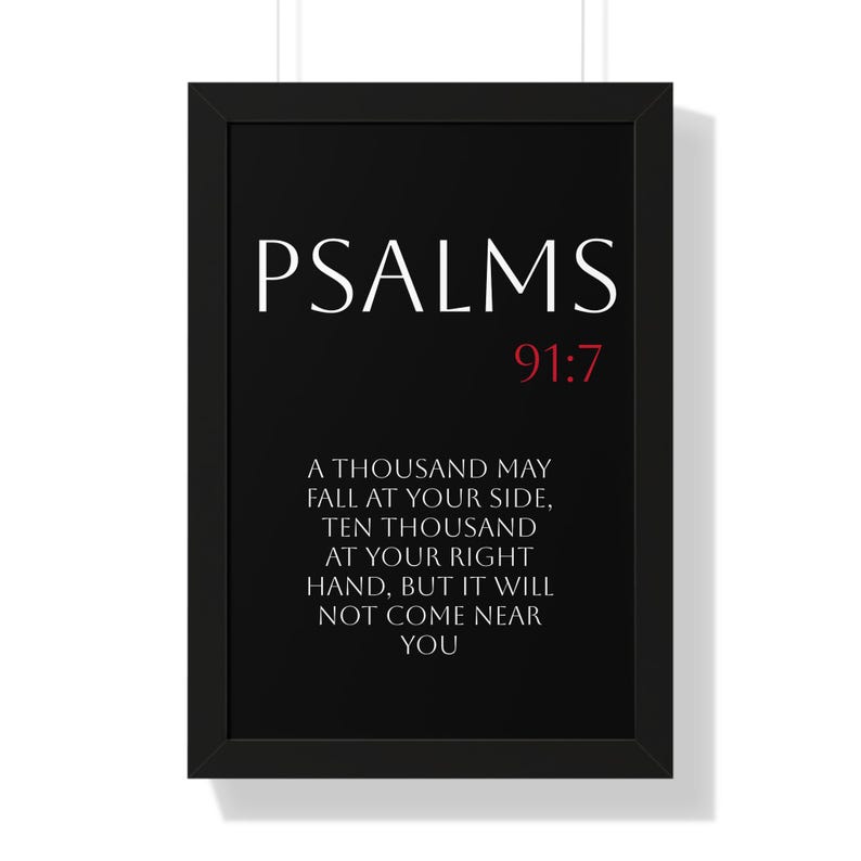 Psalm 91:7 Christian Artwork, Religious Vertical Poster, Bible Verse, Christian Merch image 9