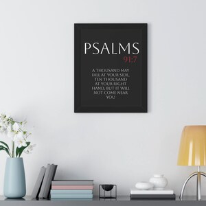 Psalm 91:7 Christian Artwork, Religious Vertical Poster, Bible Verse, Christian Merch image 8