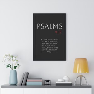 Psalm 91:7 Christian Artwork, Religious Vertical Poster, Bible Verse, Christian Merch image 7