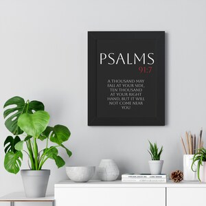 Psalm 91:7 Christian Artwork, Religious Vertical Poster, Bible Verse, Christian Merch image 3