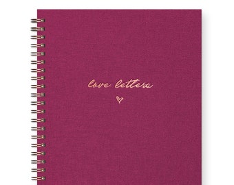 Love Letters Journal | Lined Journal | Linen Textured Cover | Spiral Notebook