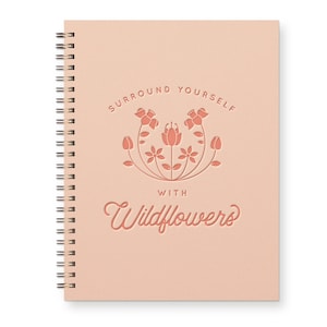 Wildflowers Journal - Notebook | Lined Pages | Spiral Bound | Letterpress | Hard Cover