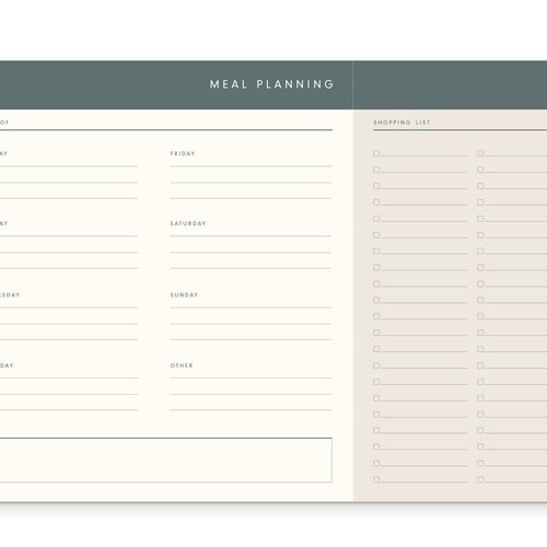 Weekly Meal Planning Pad Tearoff Notepad Warm White Text Etsy