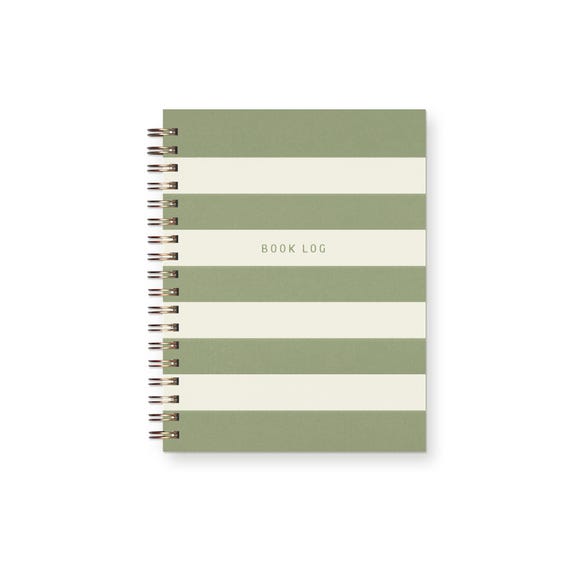 Striped Book Log Journal - Book Journal l Book Notebook l Reading Log