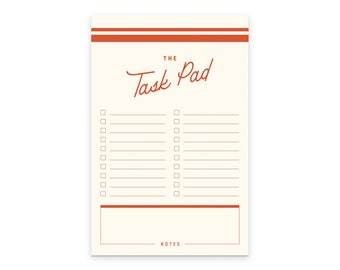 Retro Task Pad Notepad - Tear-Off Notepad | Warm White Text Paper | Daily Task List