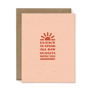 couchers de soleil avec vous carte de vœux | d'amour | carte d'anniversaire | Carte de Saint-Valentin | Carte classée | Carte à planter