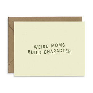 Carte de voeux pour mamans étranges - Carte de voeux pour la Fête des Mères | Cadeau pour maman | Carte de voeux typographique