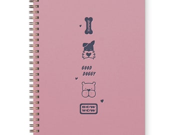 Bow Wow Dog Journal - Notebook | Lined Pages | Spiral Bound | Letterpress | Hard Cover | Dog-themed Notebook