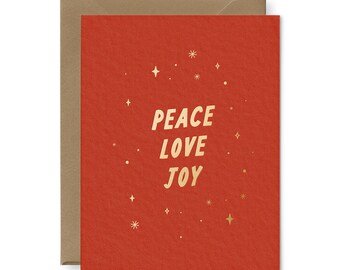 Peace Love Joy Greeting Card | Happy Holidays Card | Holiday Card | Christmas Card