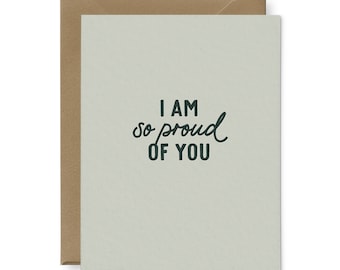 So Proud Of You Card - Congratulations Card, Congrats Card, Encouragement Card, Graduation Card | Letterpress Card
